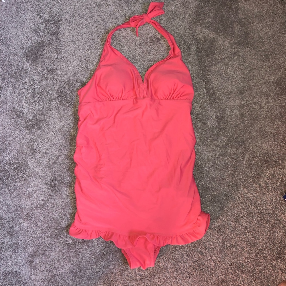 Peachy/Pink Jessica Simpson Maternity Swimsuit